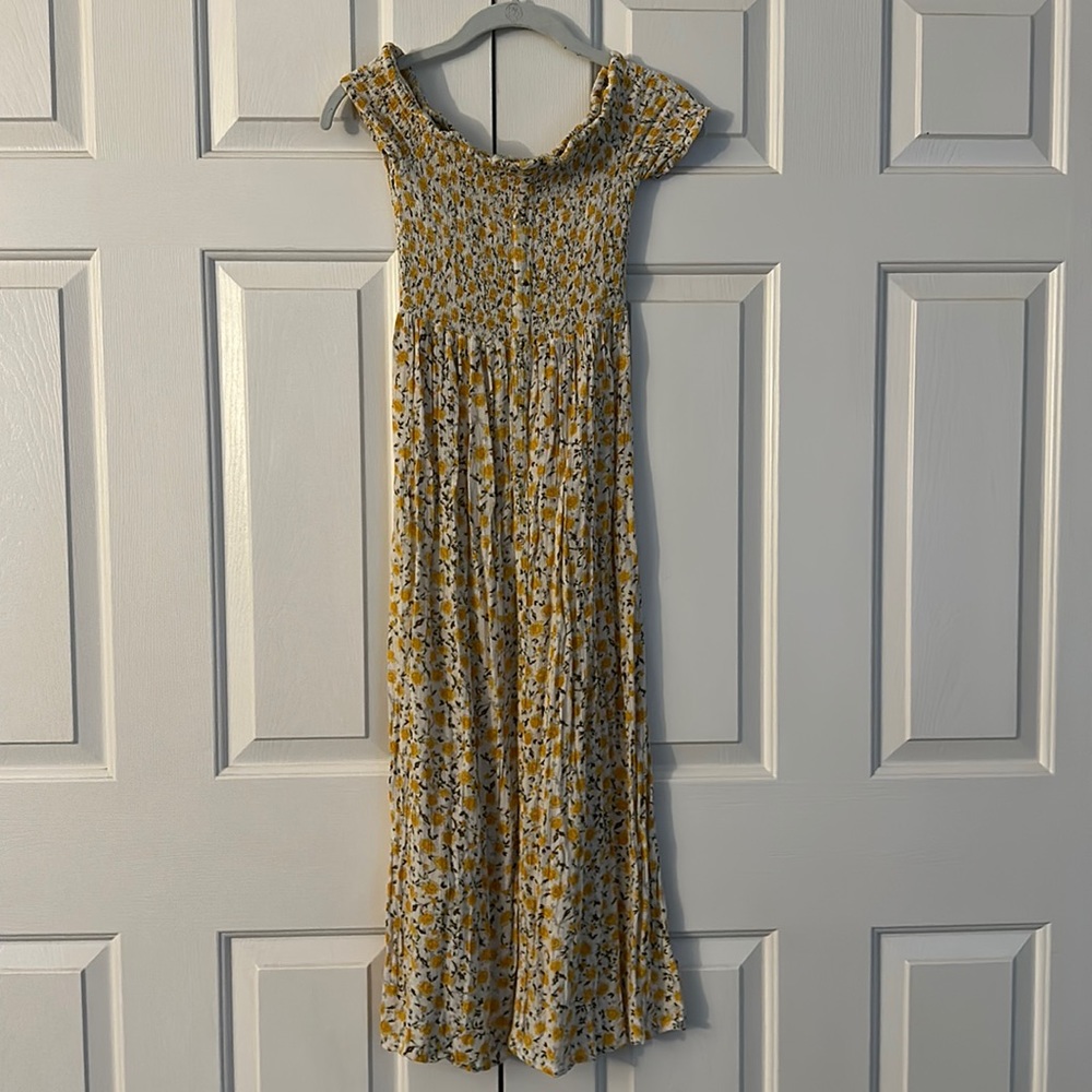 Yellow Floral Summer Midi/Maxi Dress S
